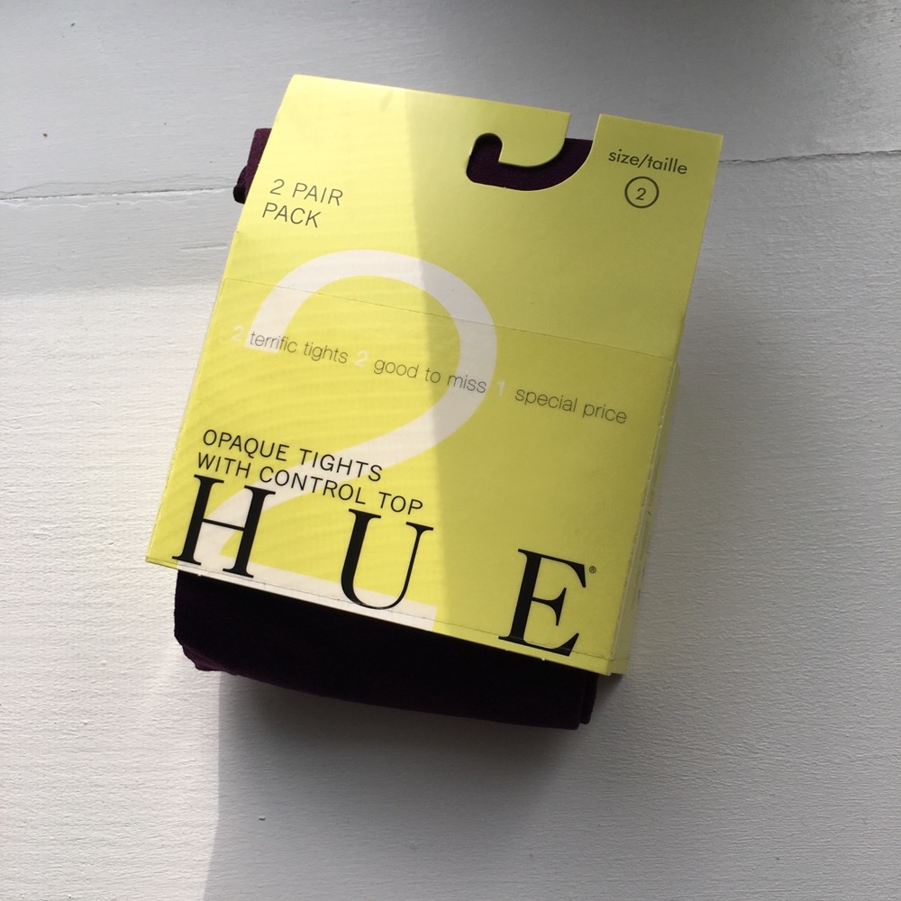 HUE Opaque Purple Tights Size 2 (1 Pair)